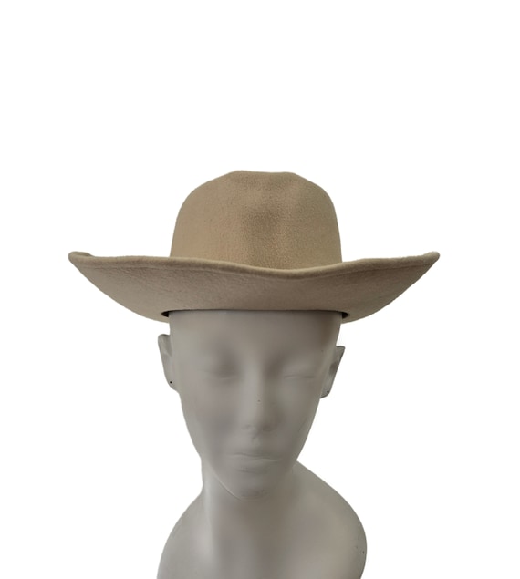 1980s Creamy Beige Felted Wool Ladies Fedora Hat by Planar