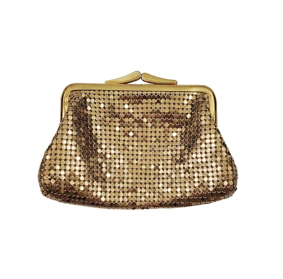 1950s Whiting and Davis Gold Mesh Coin Purse - image 1