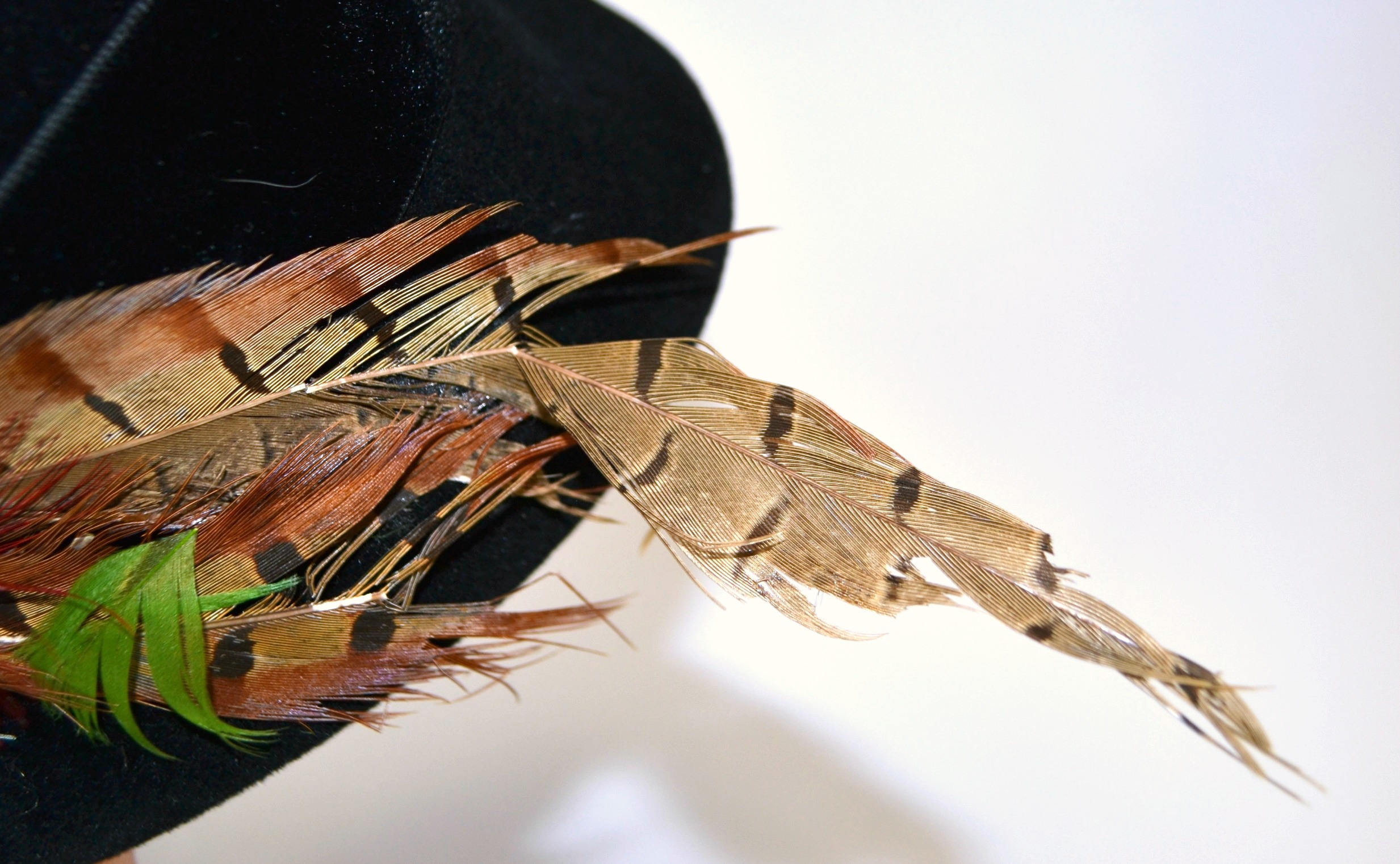 1950s/1960s Black Feathered Felted Wool Cloche Hat by 