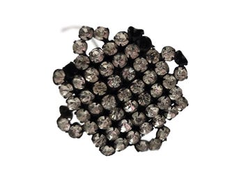 Alfiler de sombrero vintage con diamantes de imitación, largo, 28 cm