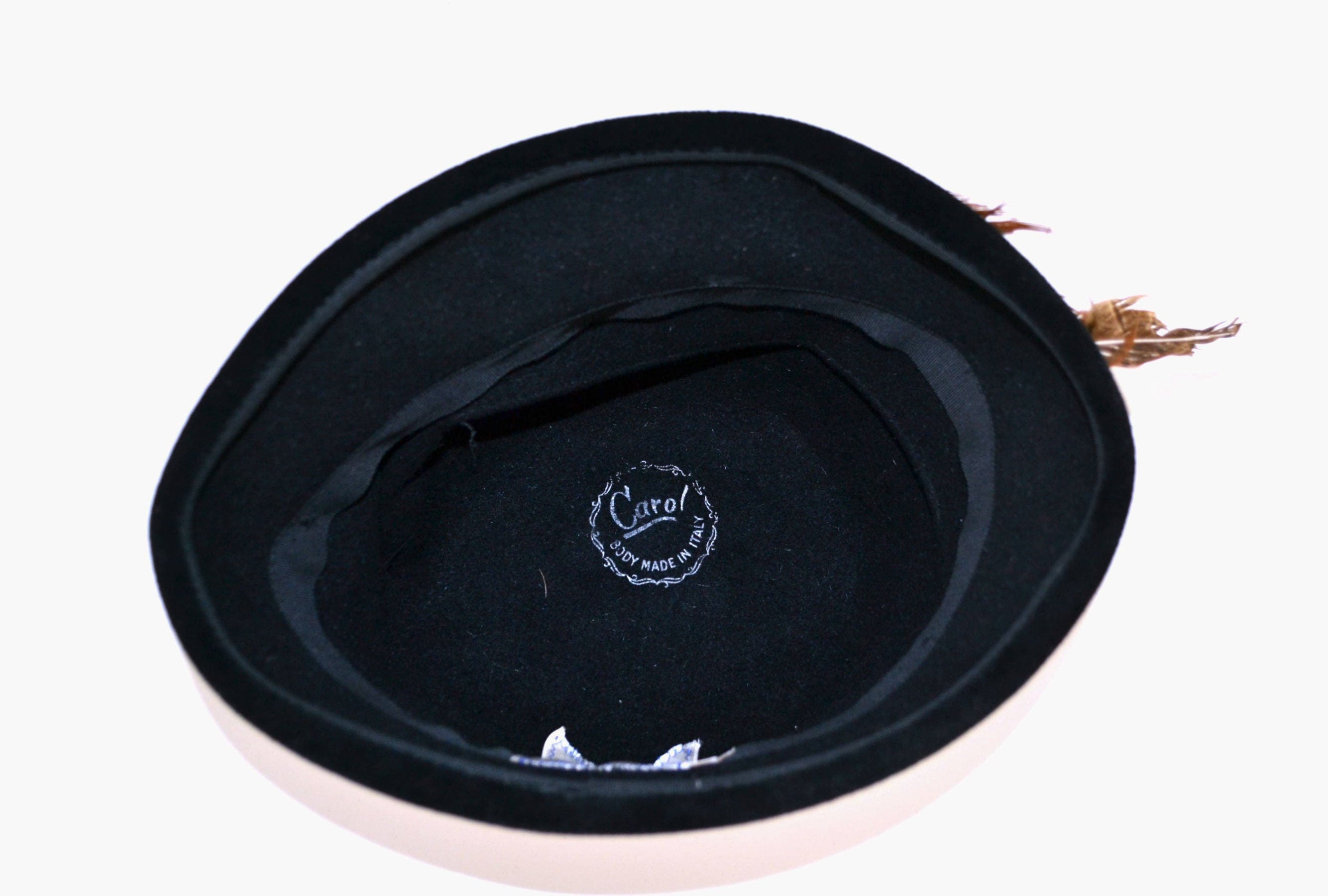 1950s/1960s Black Feathered Felted Wool Cloche Hat by  display picture 2
