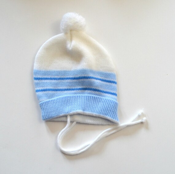 Vintage Infant White and Blue Striped Beary Smart… - image 4