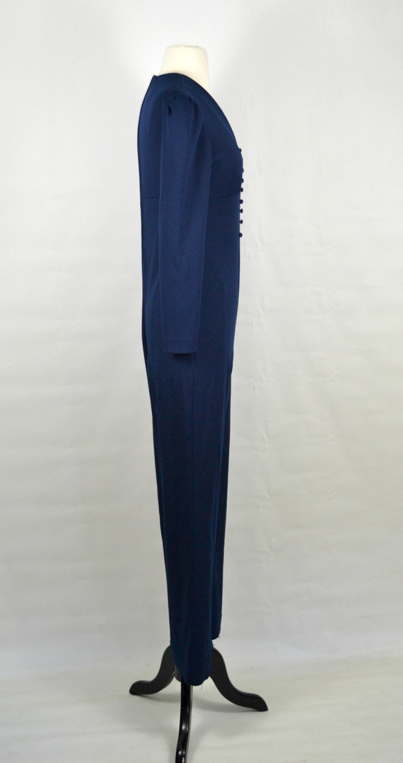 1970s Dark Blue Jumpsuit, Pants, Disco, Romper, P… - image 5