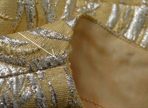 1960s Gold Damask Lame Sleeveless Dress - image 9