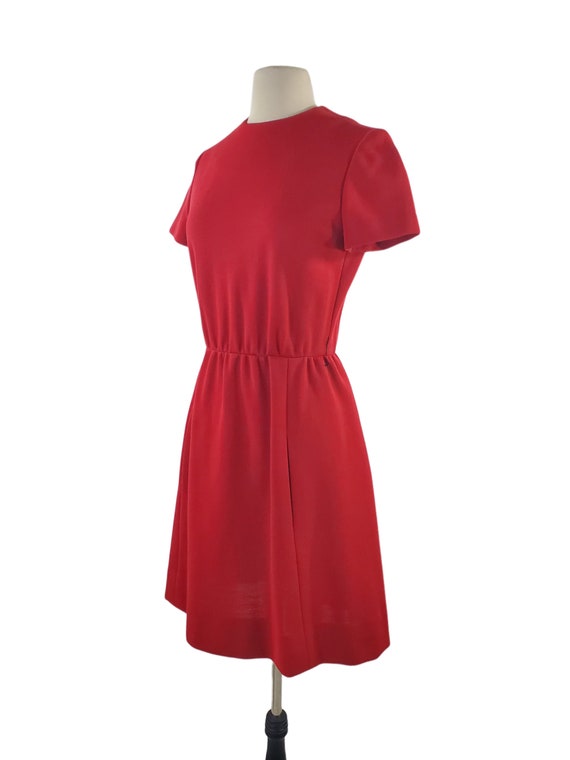 1960s/1970s Red Short Sleeve Day Dress by Joan Le… - image 3