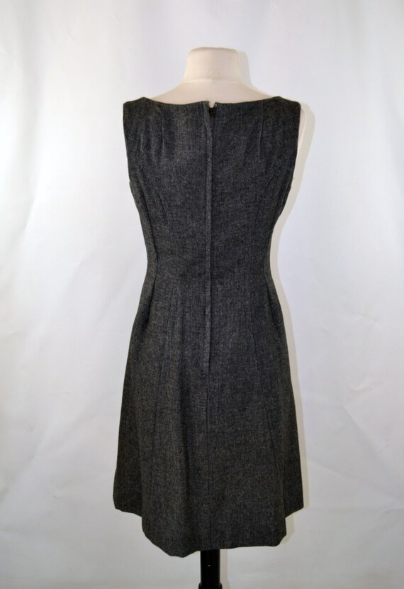 1960s Sleeveless Gray Wool Tea Length Dress by Jo… - image 5