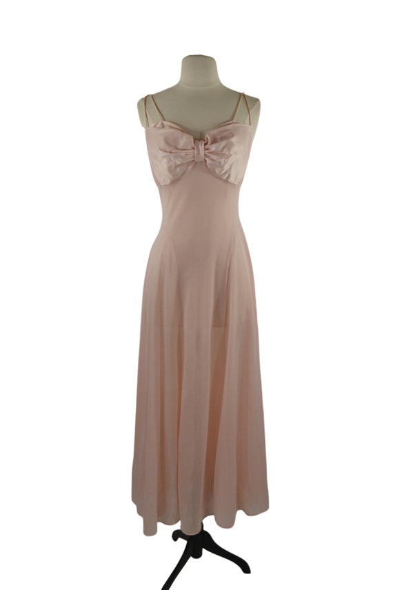 1950s Peach Sheer Biased Cut Negligee Lingerie by… - image 2