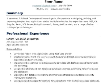 Plantilla de currículum de ingeniero de software