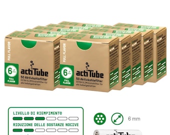 500 Filter - Actitube EXTRA SLIM Full Flavor 6 mm - Aktivkohlefilter