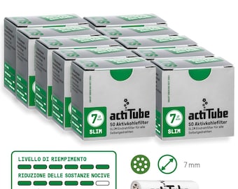500 filtri - Actitube SLIM 7mm - Filtri ai carboni attivi