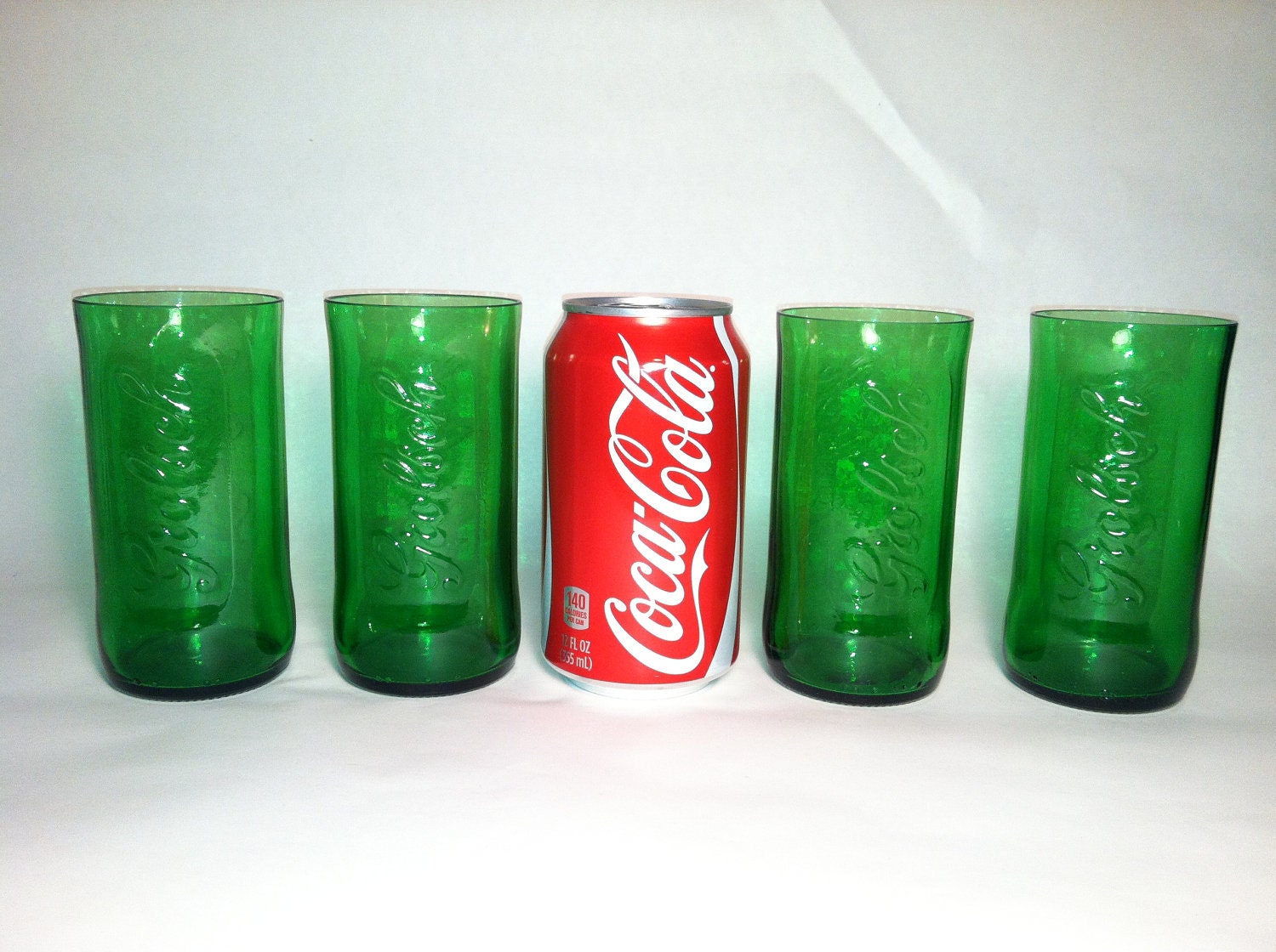 Grolsch Recycled Emerald Beer Bottle Glasses Set of 4 Etsy