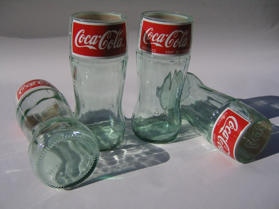 Recycled Coke Bottle Glass Medium Set of 4 Etsy