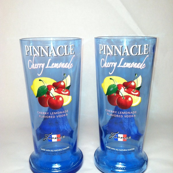 Pinnacle Cherry Lemonade Vodka Recycled Bottle Glasses - Set of 2