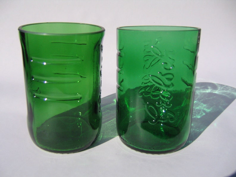 Grolsch Lager Recycled Emerald Beer Bottle Glasses Set of 2 Etsy