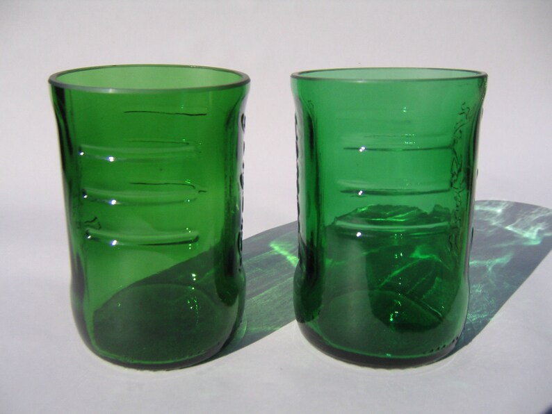 Grolsch Lager Recycled Emerald Beer Bottle Glasses Set of 2 Etsy