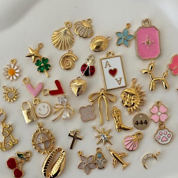 Bulk Gold Plated Charms, Choose Your Charms, Jewelry Making Supplies, DIY Necklace Bracelet Charms, Wholesale Charms