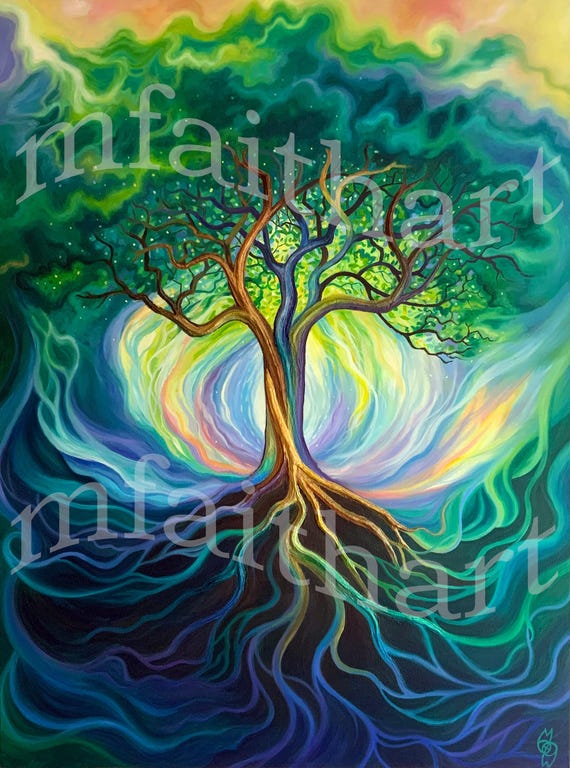 Energizing Tree of Life Oil Painting - Nature Art by Madeleine