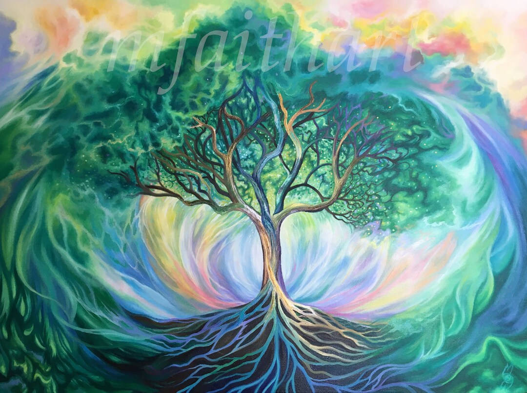 Printable Tree of Life Wall Art Living, Breathing Tree Digital Download Art Instant Download Art