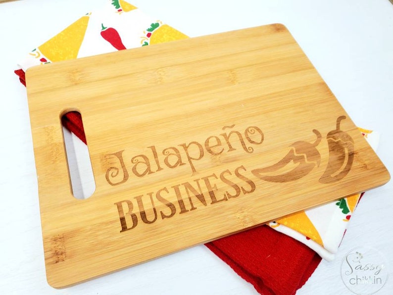 Jalapeño business cutting board dad joke punny wooden salsa Etsy