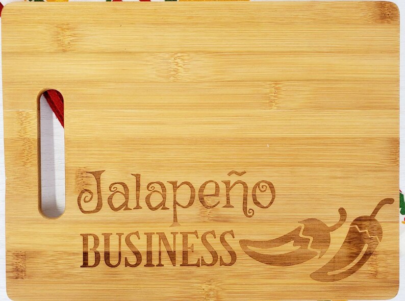 Jalapeño business cutting board dad joke punny wooden salsa Etsy