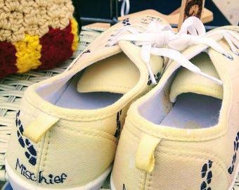 Marauder's map shoes harry potter inspired sneakers hand drawn fan art