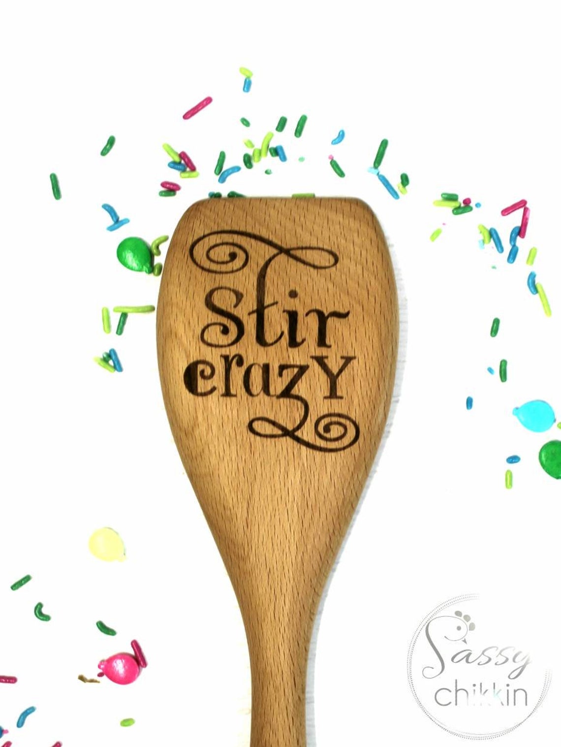 Stir crazy wooden spoon PERSONALIZED funny gag gift for stay Etsy