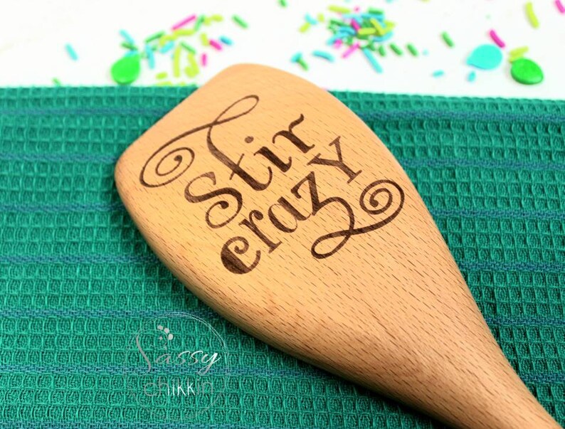 Stir crazy wooden spoon PERSONALIZED funny gag gift for stay Etsy