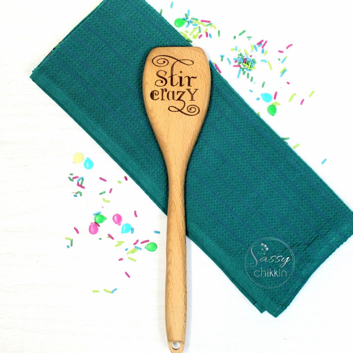 Stir crazy wooden spoon PERSONALIZED funny gag gift for stay Etsy