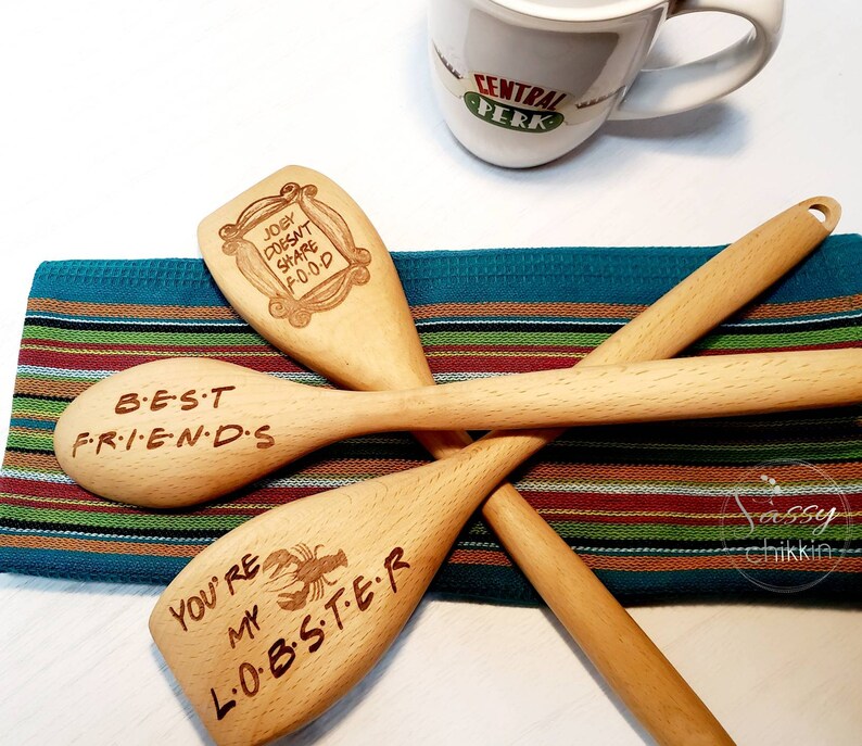 Friends tv show gift choice of wooden spoon set for Best  Etsy