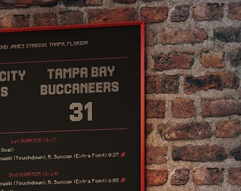 Póster de los Tampa Bay Buccaneers 2021 - Póster del Super Bowl LV - Regalo para fans de la NFL - Póster retro - Descarga digital - Adorno de la NFL - Banner de fútbol americano