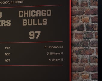 Arte vintage de las Finales de la NBA - Segundo anillo de Michael Jordan - Decoración de pared con marcador imprimible - Regalo para él - Póster deportivo - Arte de cueva de hombre