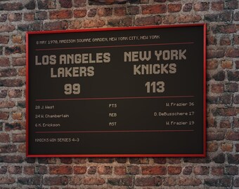 Póster de baloncesto de los New York Knicks de 1970 - Póster de la NBA - Adorno de baloncesto - Estandarte de baloncesto - Baloncesto sénior - Póster sénior