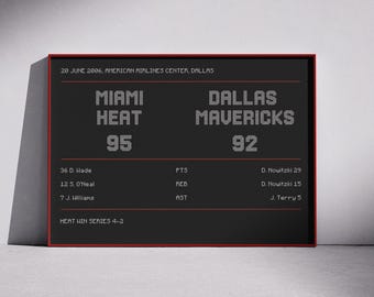 Póster de los Miami Heat 2006 - Póster de la NBA - Regalo para un fan del baloncesto - Póster deportivo vintage - Regalo para él - Impresión de arte mural - Descarga digital
