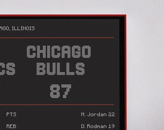 Póster del título de la NBA de los Chicago Bulls - Impresión de las finales de baloncesto - Descarga imprimible - Póster de marcador vintage - Decoración para el hogar - Regalo para él
