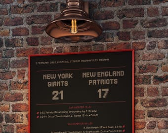 Póster de los New York Giants 2012 - Póster del Super Bowl XLVI - Regalo para fanáticos de la NFL - Arte clásico de fútbol americano - Descarga digital - Banner de fútbol americano - Regalo de la NFL