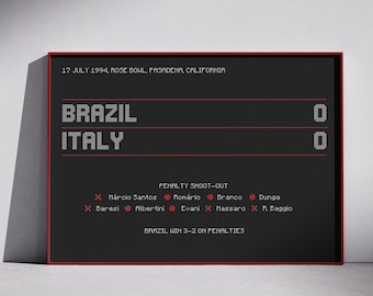 Póster de la selección brasileña de 1994 - Póster del Mundial de Fútbol - Póster Vingate - Regalo para aficionados al fútbol - Arte mural imprimible - Descarga digital