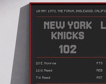 Póster de baloncesto de los New York Knicks de 1973 - Póster retro de la NBA - Baloncesto sénior - Póster sénior - Adorno de baloncesto - Banner de baloncesto