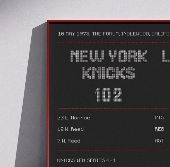 New York Knicks Basketball Poster 1973 - NBA Retro Poster - Senior
