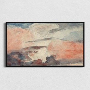 Samsung Frame TV Art | Sky Painting No.1 | Digital Vintage Minimalist Abstract Watercolor Art Photo Print Image for Television