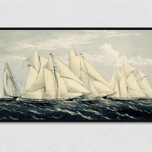Samsung Frame TV Art | Sailing Fleet | Digital Vintage Ship Sailing Nautical Boat Art Photo Print for Television Frame