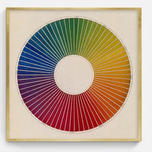 Color Wheel | Vintage Book Art Digital Download Color Theory Printable Artwork Gifts for Graphic Designers Downloadable Gallery Wall Art