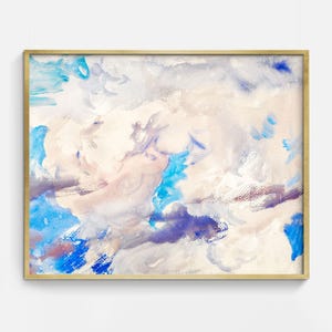 Sky Painting No.7 | Printable Cloud Art, Vintage Watercolor Sky Painting, Downloadable Abstract Art Prints, Cloud Wall Art, Sky Printable