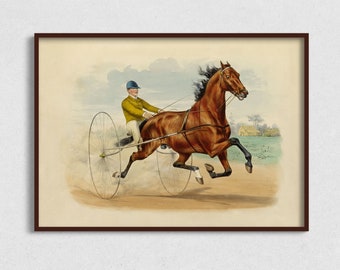 Vintage Horse Printable Painting Download, Antique Equestrian Art Print