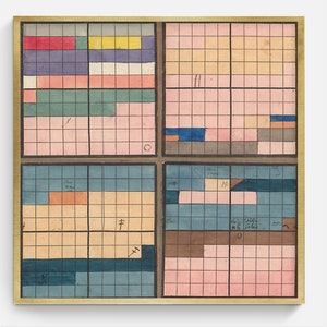 Cuadrícula de colores cuadrados No. 2 / Regalos para diseñadores gráficos, Cartel imprimible de carta de colores, Arte de pared vintage de teoría del color