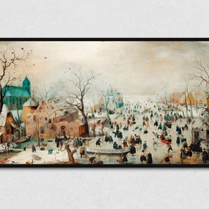 Holiday Samsung Frame TV Art | Winter Scene No. 2 | Digital Vintage Wintery Landscape Christmas Holiday Print Image for Television