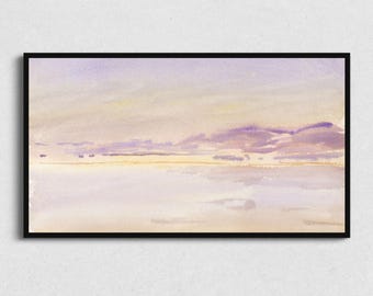 Minimalist Pastel Watercolor Landscape Art for Samsung Frame TV (Digital Download)