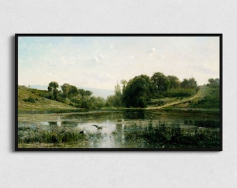 Samsung Frame TV Art, Vintage Landscape Painting (Digital Download)