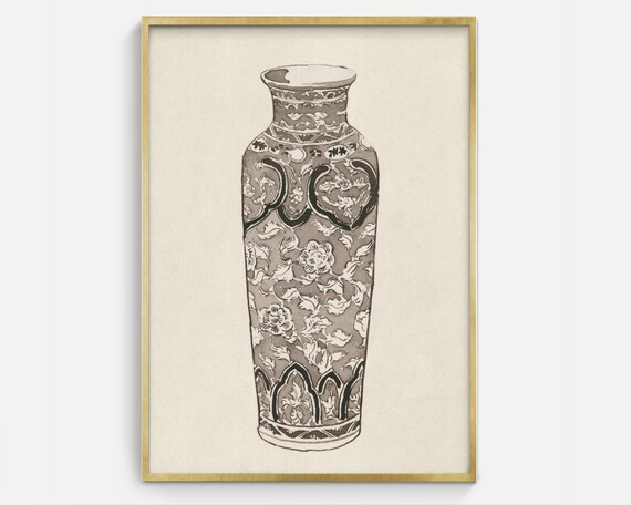Vintage Still Life Vase Painting: Antique Art Print (Digital Download)