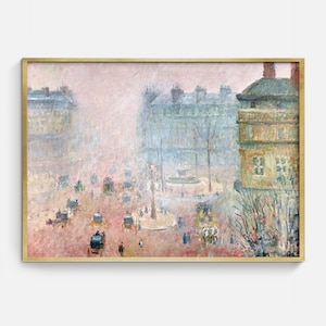 Vintage Paris Printable Painting, French Fine Art Digital Download Art, France Instant Print Artwork