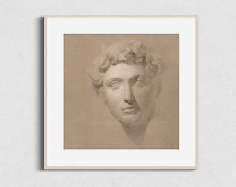 Quadratische römische Büste Vintage Kunstdruck (digitaler Download)